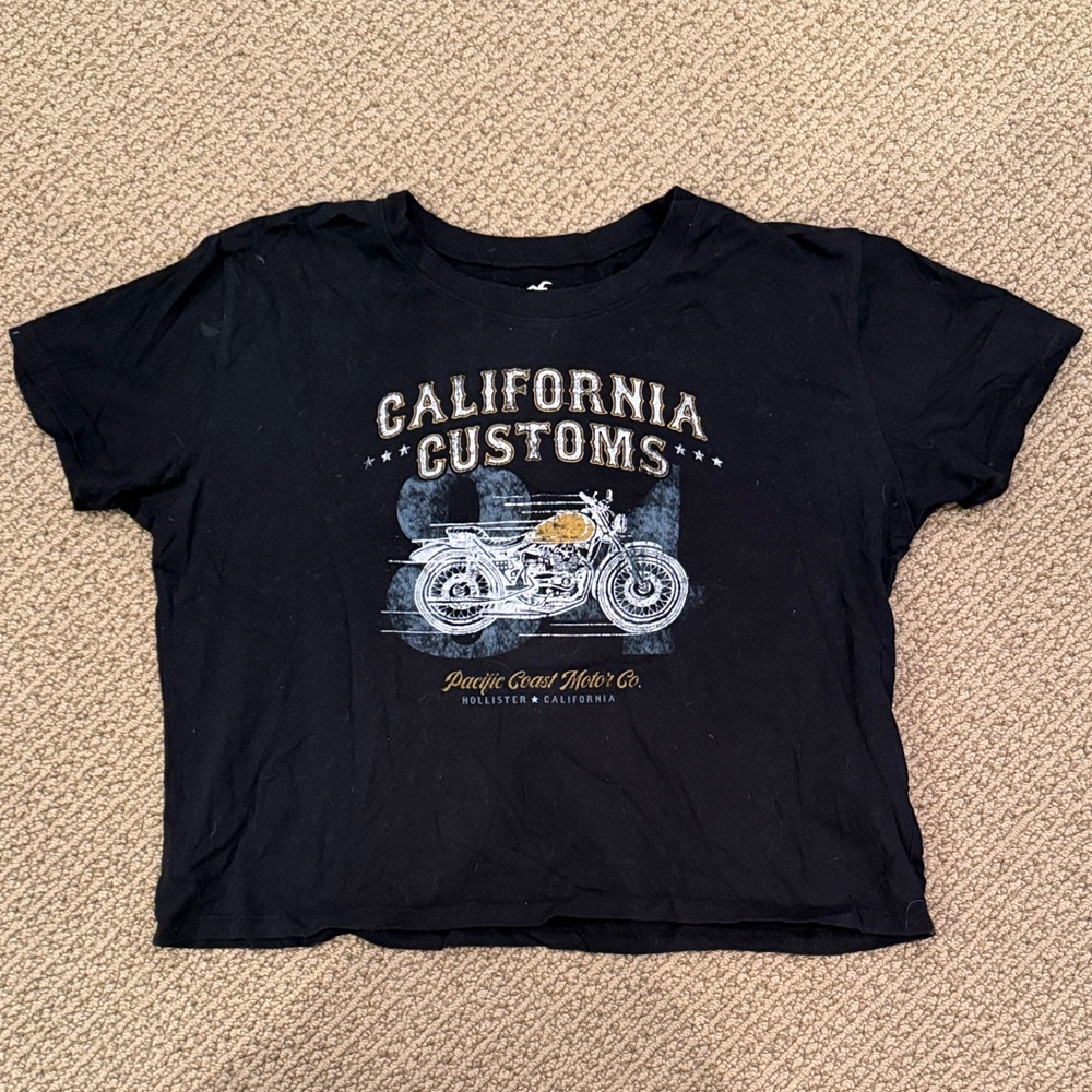 Hollister Black California Customs Crop Top